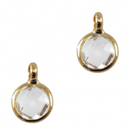 Crystal glass charms 7mm Crystal-Gold