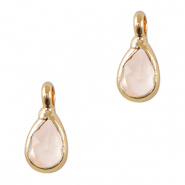 Crystal glass charms drop Light Pink-Gold