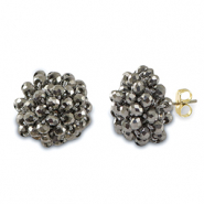 Top Faceted earrings with loop Silver