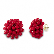Top Faceted earrings with loop Red