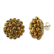 Top Faceted earrings with loop Gold