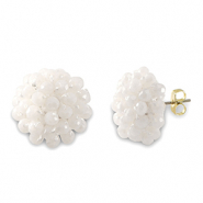Top Faceted earrings with loop White