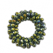 Top Faceted charms 32mm Olive Green