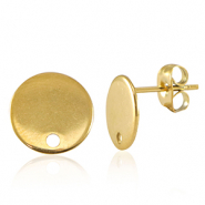 Stainless steel findings earrings / earpin with eye 10mm Gold