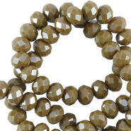 Top faceted beads 6x4mm disc Chromium Oxide Green-Pearl Shine Coating