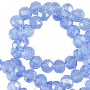 Top faceted beads 6x4mm disc Finley Blue-Pearl Shine Coating