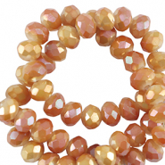 Top faceted beads 3x2mm disc Shiny Orange-Pearl Shine Coating