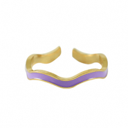 Stainless steel rings Gold-Purple