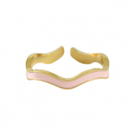 Stainless steel rings Gold-Light Pink