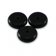 Natural stone beads Agate rondelle 6mm Black