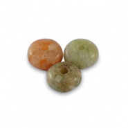 Natural stone beads Jasper rondelle 4mm Multicolour Brown