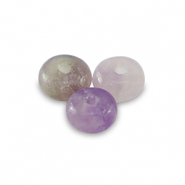 Natural stone beads Amethist rondelle 4mm Multicolour Lilac Greige