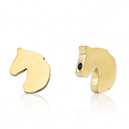 Stainless steel beads horse Gold