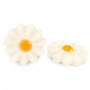 Shell beads flower White-Yellow Orange