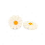 Shell beads flower White-Yellow Orange