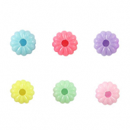 Acrylic look beads flower Multicolour Pastel
