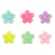 Acrylic look beads flower Multicolour Pastel