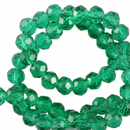 Top faceted beads 6x4mm disc Eden Green