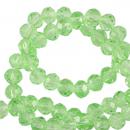 Top faceted beads 4x3mm disc Spring Green