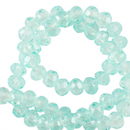 Top faceted beads 4x3mm disc Light Turquoise Blue
