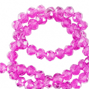 Top faceted beads 4x3mm disc Neon Pink