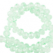 Top faceted beads 3x2mm disc Soft Mint Green