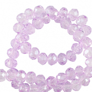 Top faceted beads 3x2mm disc Light Orchid Purple