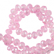 Top faceted beads 3x2mm disc Azalea Pink