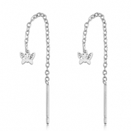 Stainless steel earrings butterfly Silver