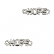 DQ European metal charms connector "HOPE" Antique Silver (nickel free)