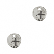 DQ European metal charms irregular cross Antique Silver (nickel free)