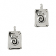 DQ European metal charms shell Antique Silver (nickel free)