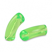 Acrylic tube beads Peridot Green