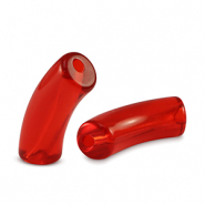 Acrylic tube beads Red