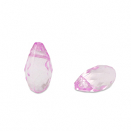 Acrylic beads drop Rose Purple Transparent