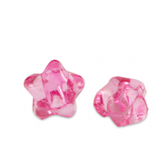 Acrylic beads star Magenta Pink Transparent