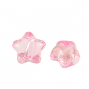 Acrylic beads star Pink Transparent