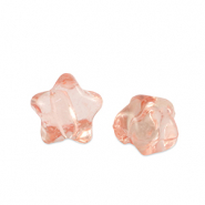 Acrylic beads star Salmon Pink Transparent