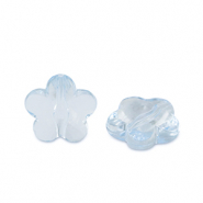 Acrylic beads flower Aquamarine Blue Transparent