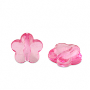 Acrylic beads flower Magenta Pink Transparent