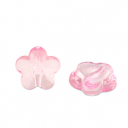 Acrylic beads flower Pink Transparent