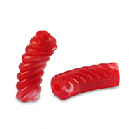 Acrylic tube beads twisted Transparent Red