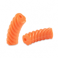Acrylic tube beads twisted Orange