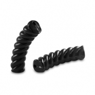 Acrylic tube beads twisted Noir