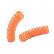 Acrylic tube beads twisted Transparent Orange
