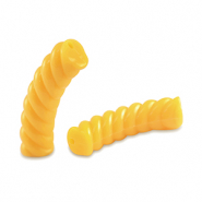 Acrylic tube beads twisted Spectra Yellow