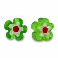 Millefiori beads flower Spring Green