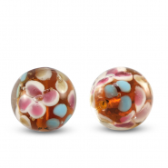 Glass beads 14mm Transparent-Amber Orange