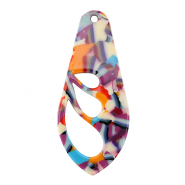 Resin pendants wing Multicolor Confetti