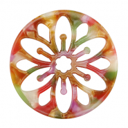 Resin pendants mandala Multicolor Pink-Green